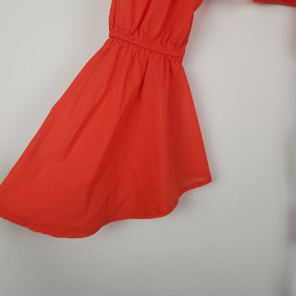 Urban Outfitters Size M Orange Long Bell Sleeve Tie Front Cropped Top - Picture 2 of 7